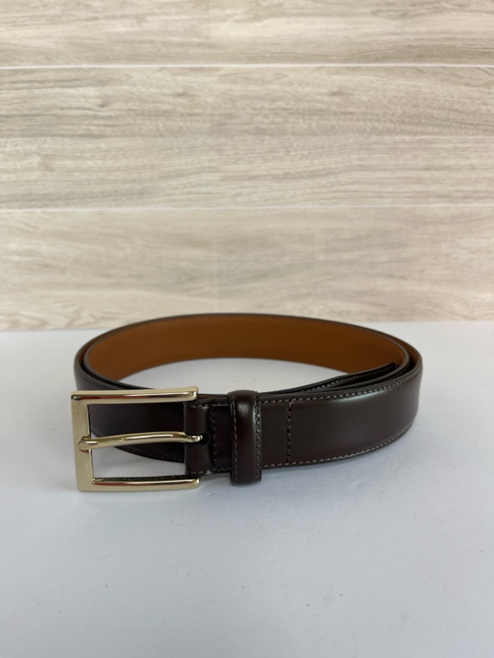 Brooks Brothers NEW Gold Buckle Leather Dress Belt Genuine Leather Size 36